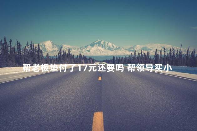 帮老板垫付了17元还要吗 帮领导买小东西要收钱吗